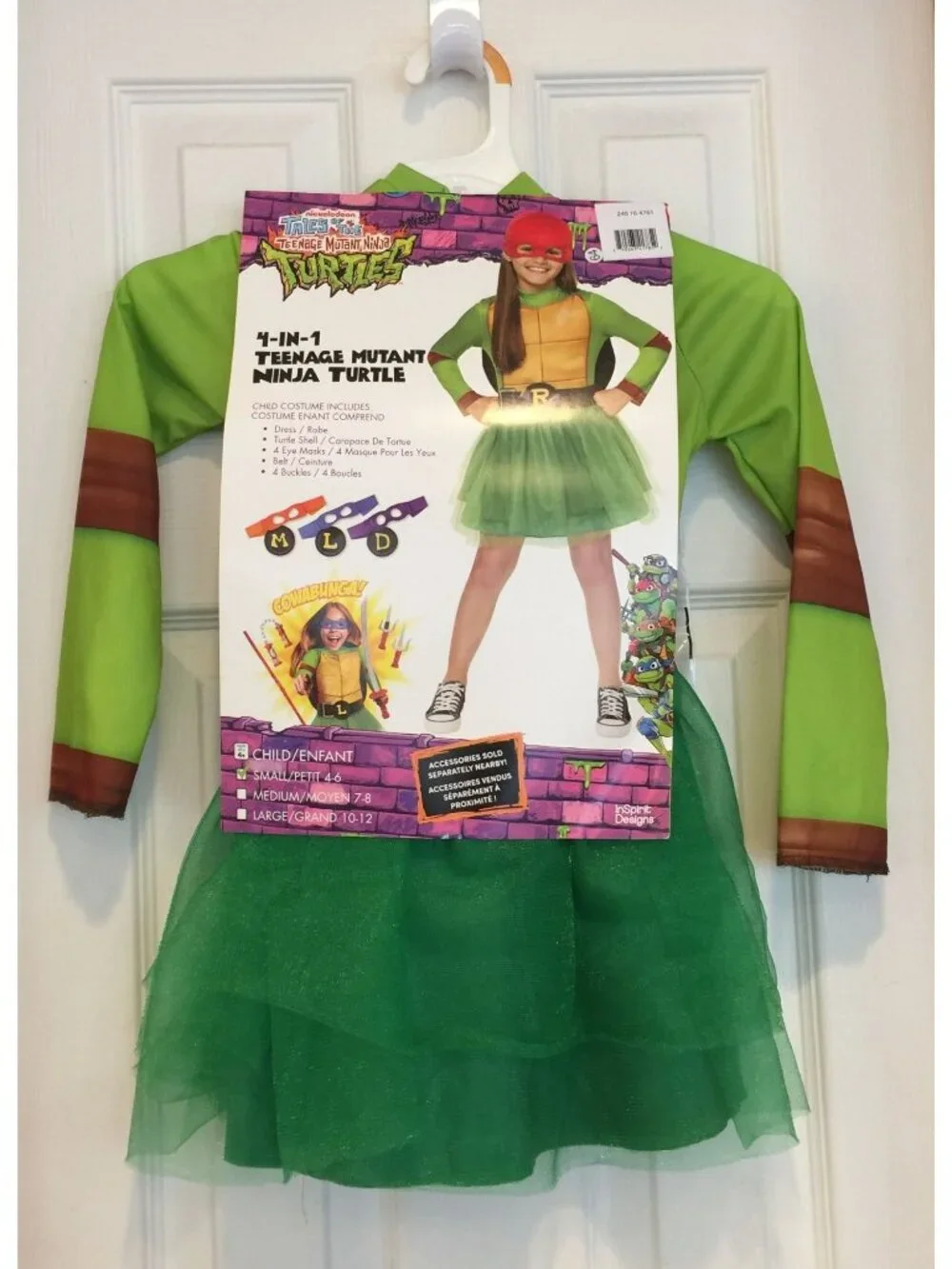 nickelodeon Teenage Mutant Ninja Turtles 4 in 1 Dress Costume Size Small 4-6